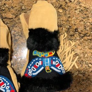 Filson • Suede, Fur, Beadwork Mittens
